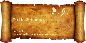 Mult Johanna névjegykártya